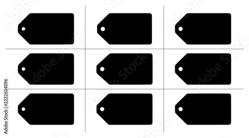 Price tag silhouettes set for retail, shopping and sale labels