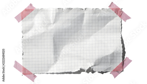 Isolated transparent grid paper clipart for notes documents