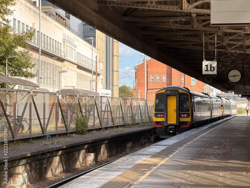 Stationary train in the station