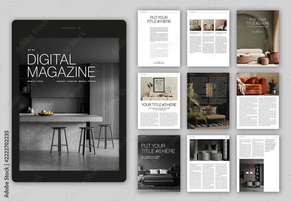 Modelo de Digital Magazine Layout do Stock | Adobe Stock