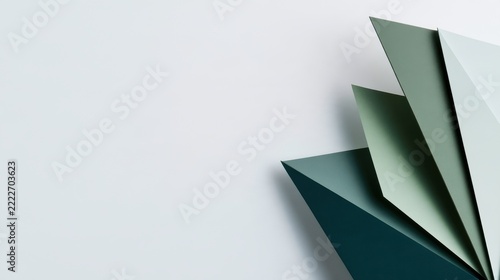 Abstract geometric paper shapes on light background