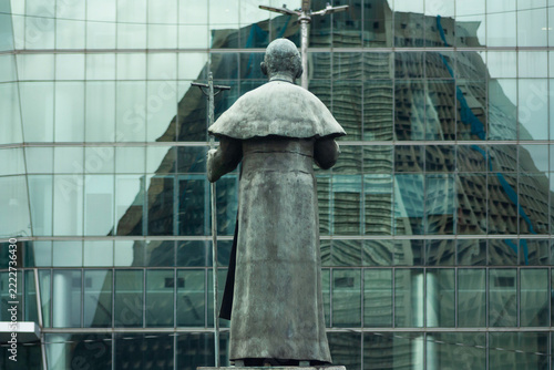 Contrast between tradition and modernity in city landscape Rio de Janeiro