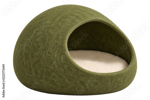 Wool Felt Cat Cave Bed Cocoon Pod with Oval Opening