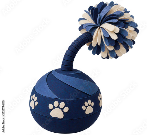 Weighted Wobble Base Cat Toy with Plush Pom Pom Tuft