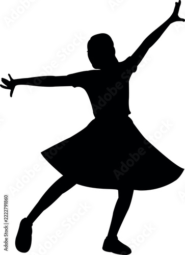 a girl dancing silhouette vector