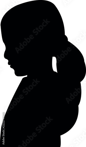 a girl head silhouette vector
