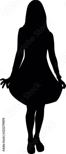 a young woman ody silhouette vector