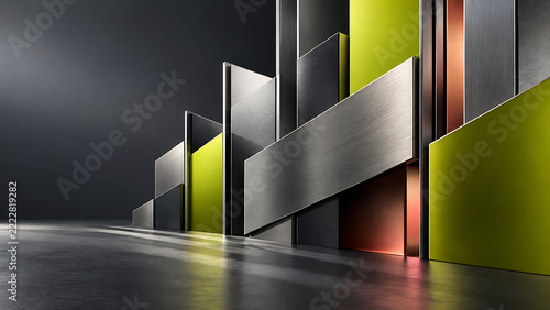 Brushed Steel Fins in Acid Chartreuse