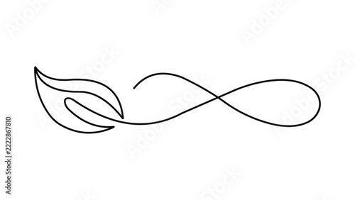 Continuous line of a leaf merging into an infinity symbol