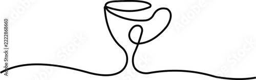 Stylized continuous line of a trophy cup representing achievement and victory