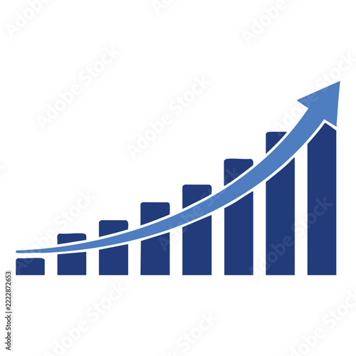 Business growth chart illustrating success and positive financial trends