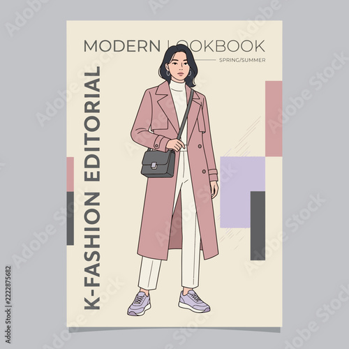 Modern Korean Fashion Editorial Lookbook Cover Design