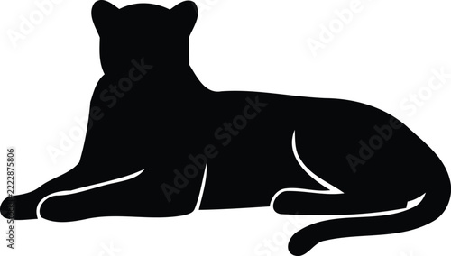 Silhouette of a resting panther or leopard