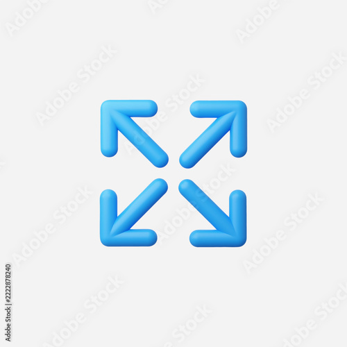 3d Realistic Expand Icon vector illustration