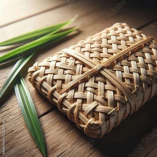 Traditional Southeast Asian Woven Rattan Texture craftmanship