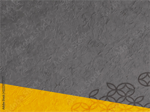 Background illustration of wrinkled paper with geometric pattern accents - black and gold