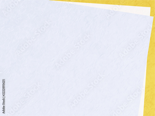 Background illustration of three layers of wrinkled paper - gray and white and gold