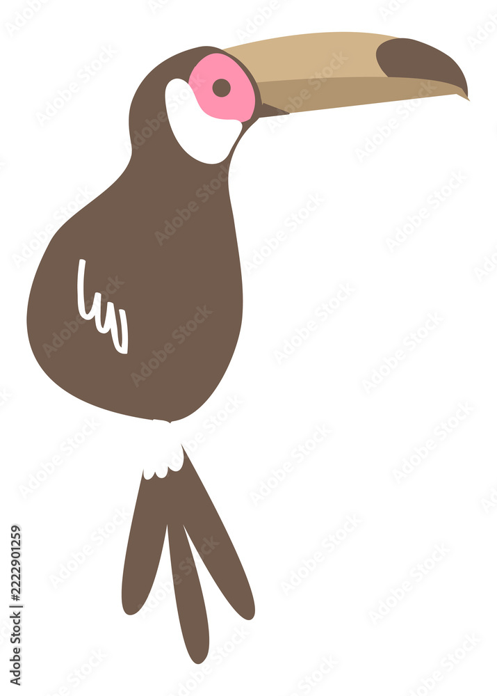 Naklejka premium Toucan bird png pastel illustration, transparent background