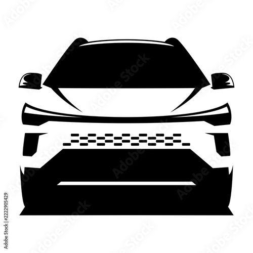 Electric suv car black and white design vector