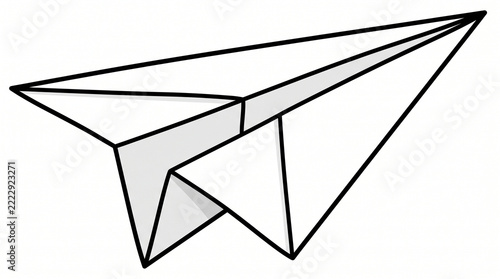 Origami paper airplane folded from transparent paper displayed against a clean solid background.