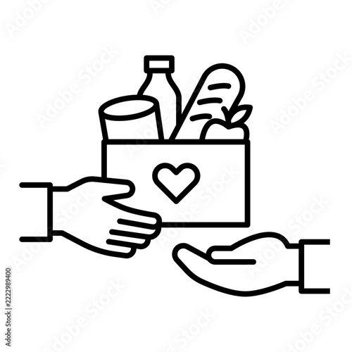 giving food line icon with editable stroke