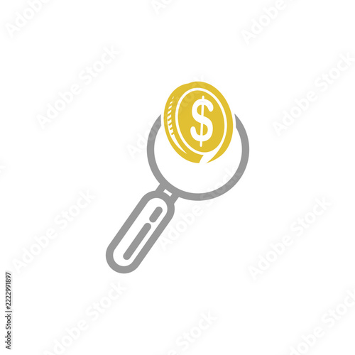 Money Search Logo Design for Finance, Investment, Banking and Financial Services Brand Identity