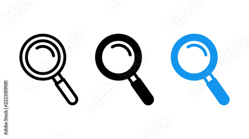 Magnifying glass icon set design vector illustration isolated on white