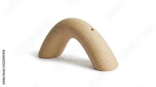Ceramic arch incense burner stands isolated on a plain white background.