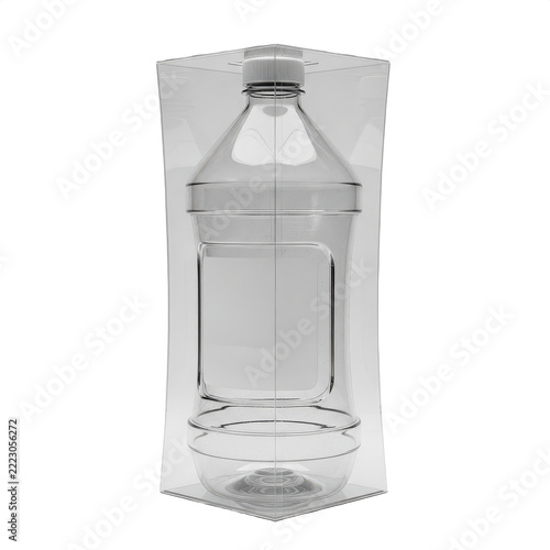 clear plastic bottle on transparent background
