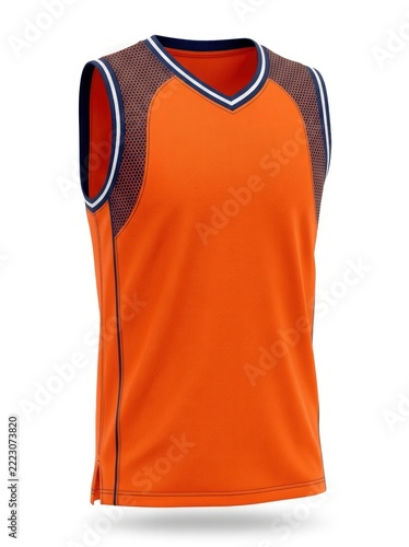 Sleeveless Orange and Brown Athletic Jersey for Sports and Training.