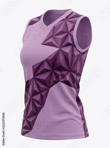 Sleeveless Athletic Shirt with Geometric Pattern.