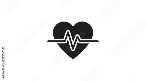 Subtle Heart Rhythm Icon with Muted Pulse Line