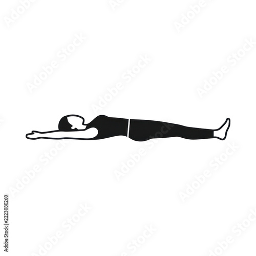 Person practicing corpse pose yoga pose illustration.