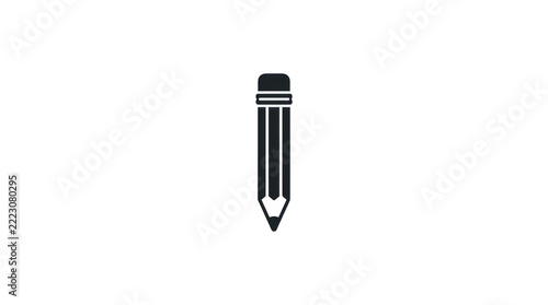 Minimalist dark pencil icon on black background.
