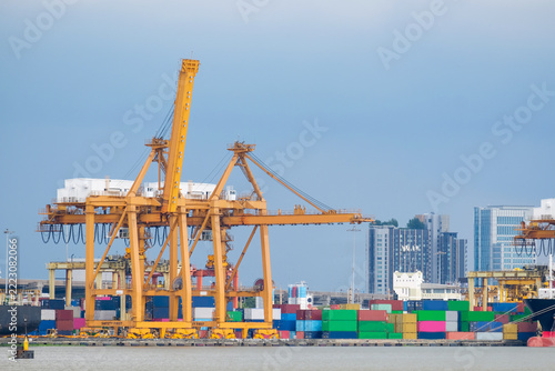 container ship in port