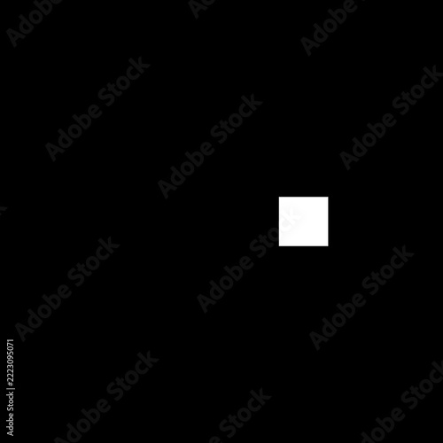 Minimalist White Square Shape Moving Horizontally Across Pure Black Background