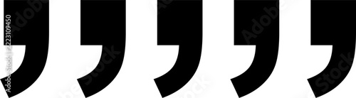 Minimalist Black Comma and Apostrophe Quotation Marks Icon Set