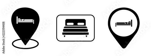 vector icon set for hotel locations