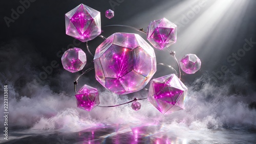 abstract background with pink bubbles