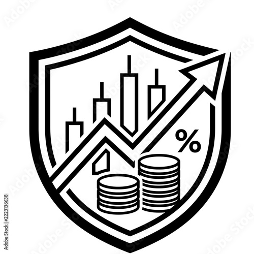 Financial Security and Protected Investment Shield Concept 