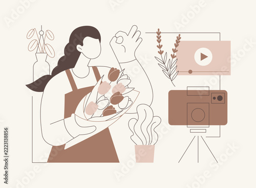 Promote flower business isolated cartoon vector illustrations.