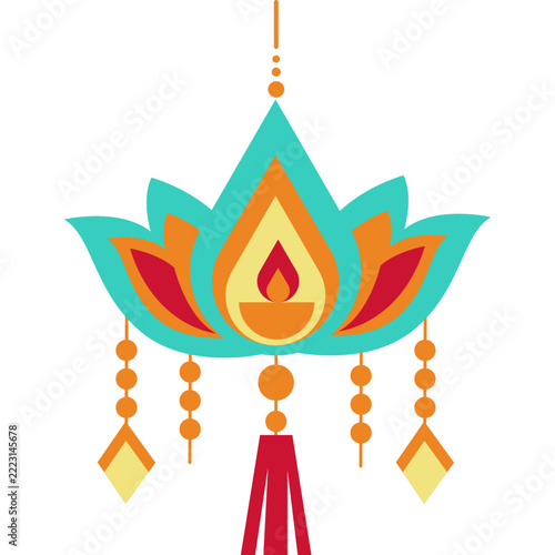 Diwali Lotus Decoration Illustration