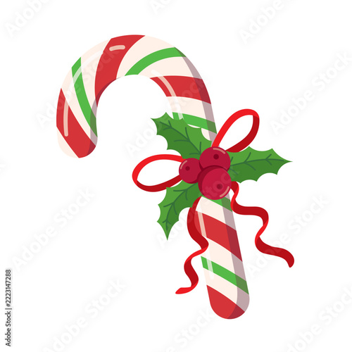 Christmas candy cane on a white background