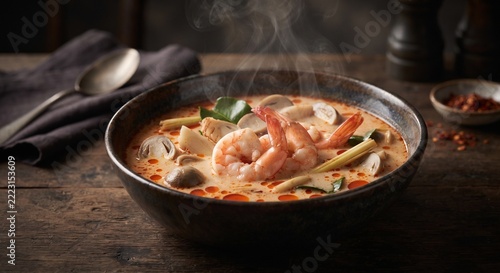 Creamy tom yum goong soup