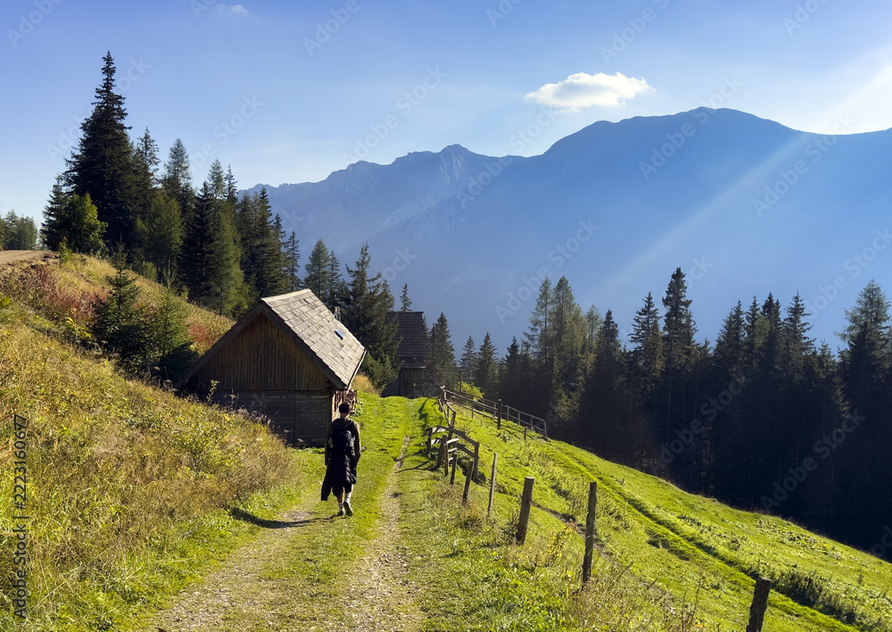 Fototapeta premium Austria Alpen mountain at autumn time in Hochschwab range. Alps - Europe