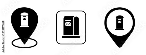 vector icon set of post office locations