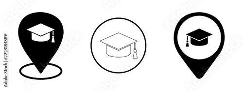 vector icon set of school locations
