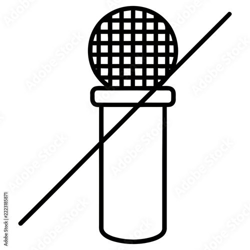 Microphone with prohibition sign