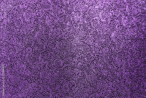 Purple pattern on black background, blank purple texture on black paper  background