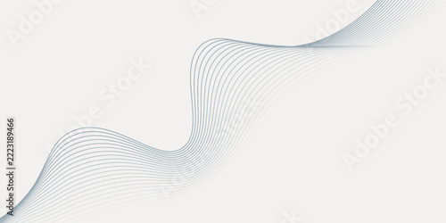 Abstract background with wavy blue lines on a white background. The blue lines create a flowing, textured pattern on the white surface. Minimal abstract gradient wavy line vector background